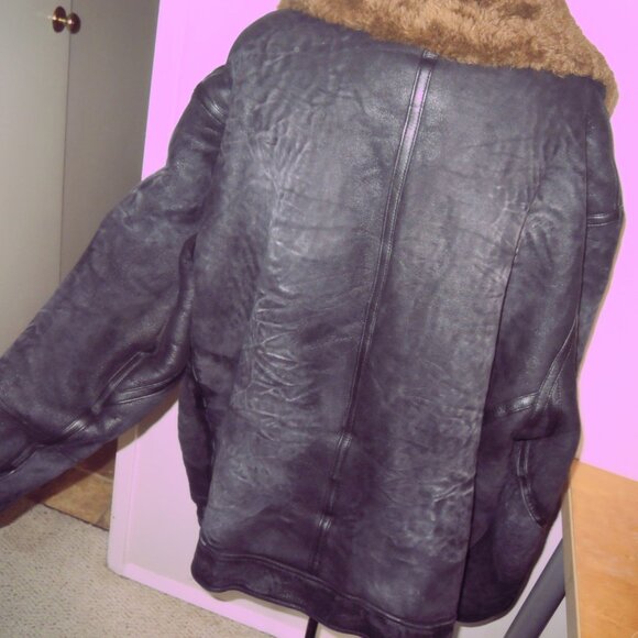 Banana Republic Size  XXL Genuine Fur Shearling Squadron Flight Jacket New w Tag - Picture 4 of 12
